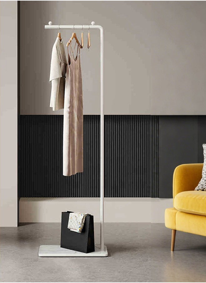 Y&D Space-Saving Metal Coat Rack Freestanding, Coat Hanger Stand With 3 Hooks,Clothing Rack with Natural Marble Base, Modern Coat Stand for Entryway, Living Room,Bedroom, Office (White)  - Image 2