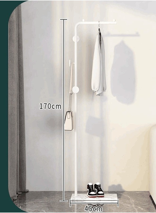 Y&D Space-Saving Metal Coat Rack Freestanding, Coat Hanger Stand With 3 Hooks,Clothing Rack with Natural Marble Base, Modern Coat Stand for Entryway, Living Room,Bedroom, Office (White)  - Image 3