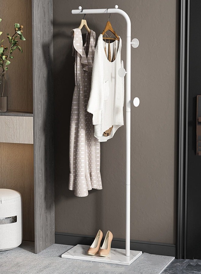 Y&D Space-Saving Metal Coat Rack Freestanding, Coat Hanger Stand With Hooks,Clothing Rack with white Natural Marble Base, Modern Coat Stand for Entryway, Living Room,Bedroom, Office (White) - Image 1