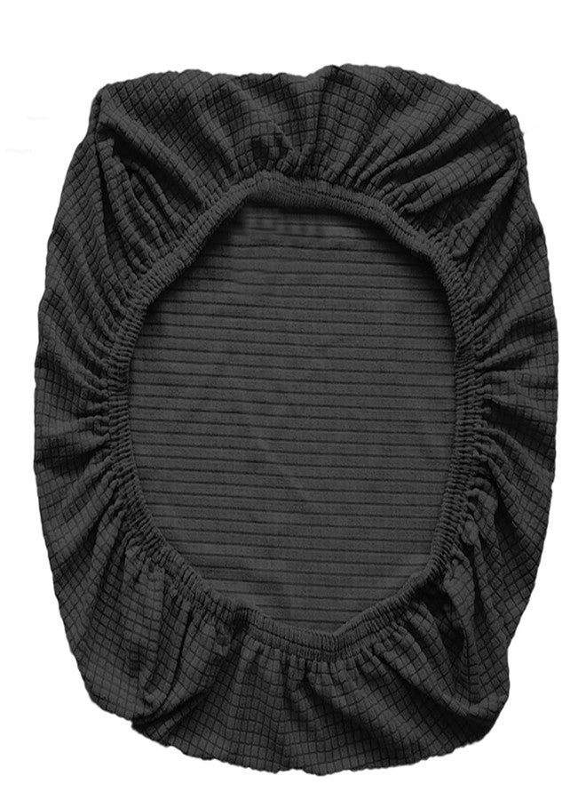 Yikko Office Chair Covers, Elastic Stretch Computer Chair Seat Slipcovers Super Fit Anti-dust Desk Seat Cover Spandex Removable Washable Kitchen Chair Protective Cover (Black) - Image 1