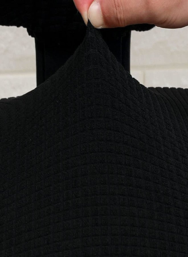 Yikko Office Chair Covers, Elastic Stretch Computer Chair Seat Slipcovers Super Fit Anti-dust Desk Seat Cover Spandex Removable Washable Kitchen Chair Protective Cover (Black) - Image 4