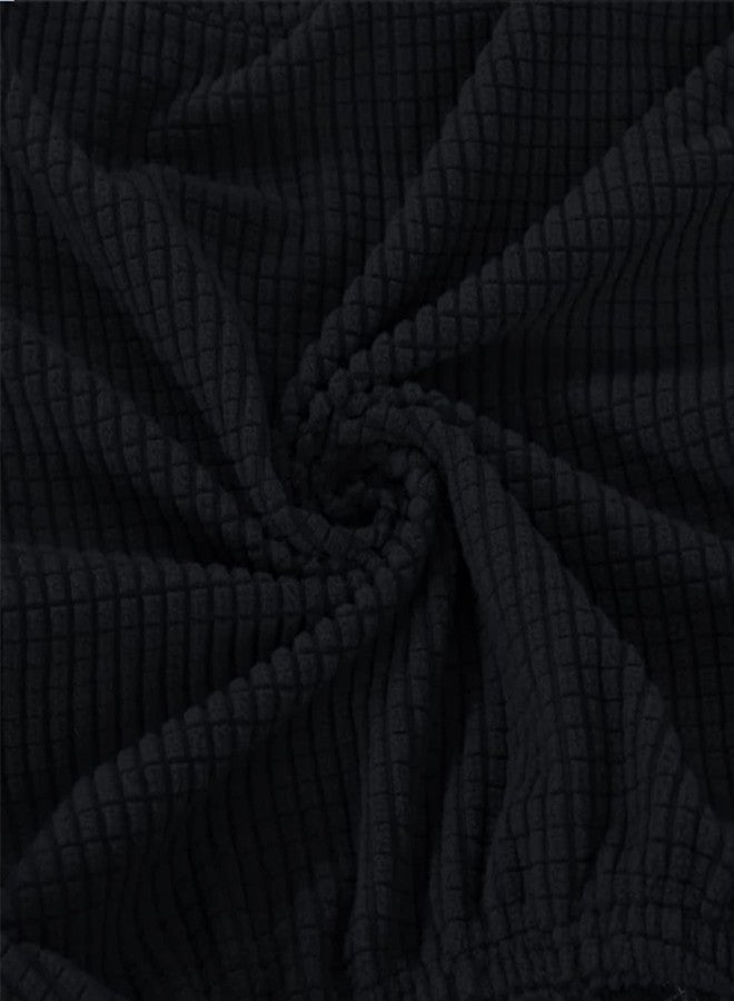 Yikko Office Chair Covers, Elastic Stretch Computer Chair Seat Slipcovers Super Fit Anti-dust Desk Seat Cover Spandex Removable Washable Kitchen Chair Protective Cover (Black) - Image 3