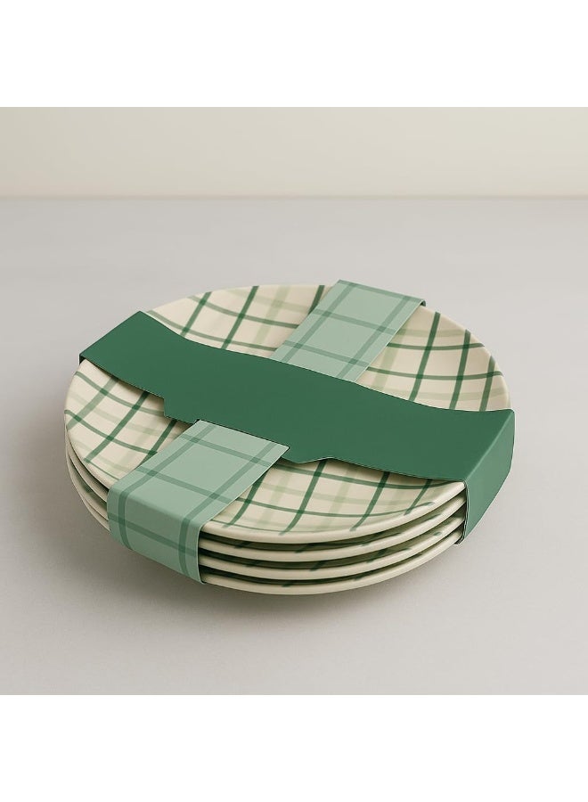 BS B&S Picnic Pad Print Porcelain Coupe Dinner Plates Set of 4 10.5''Elegant Round Dishware for Dining, Durable Ceramic Plates for Everyday Use Modern Kitchen & Tableware Essentials - Image 3