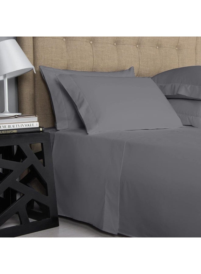 Comfortica Classics 1000 Thread Count 100% Egyptian Cotton Sateen Weave Queen Pillowcase Set of 2, Dark Grey - Image 2