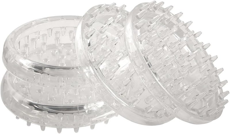 SoftTouch 4680195N Round Spiked Plastic Caster Cups for Short Loop Carpet 38 H  4 Count Pack of 1 Clear 4 inch - Image 1