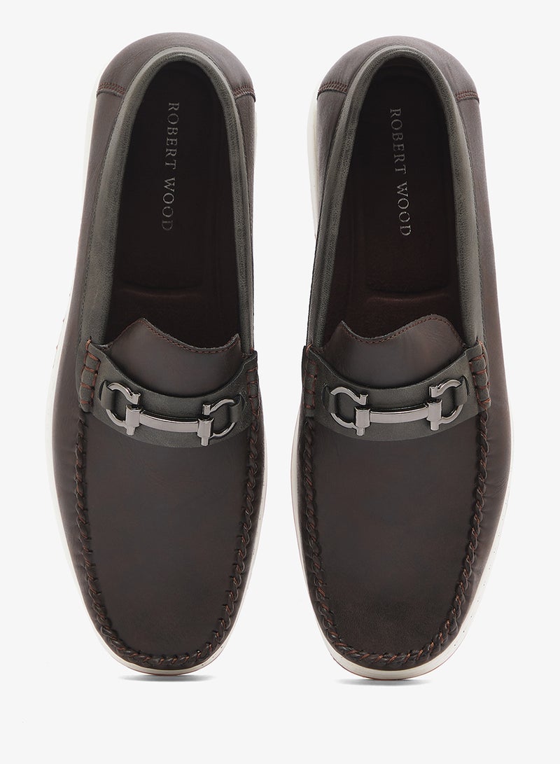 Robert Wood Suede-Look Horsebit Driving Loafers - Image 4