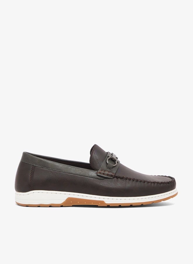 Robert Wood Suede-Look Horsebit Driving Loafers - Image 1