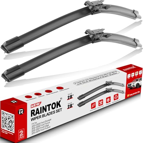 RAINTOK 28" 28" Windshield Wiper Blades Replacement for 2013-2021 Ford Escape Focus Edge Fusion Original Factory Quality Front Wipers Blade Set for My Car - (Pack of 2) - Image 1