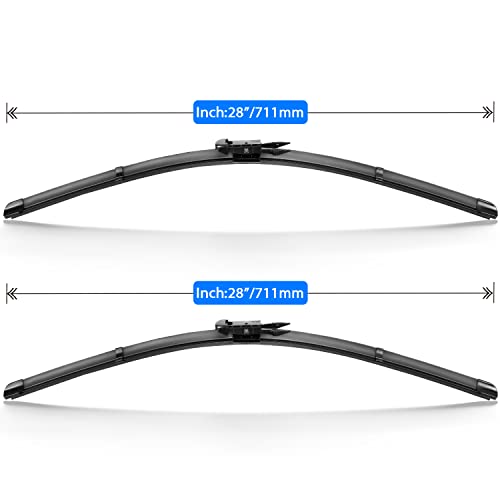 RAINTOK 28" 28" Windshield Wiper Blades Replacement for 2013-2021 Ford Escape Focus Edge Fusion Original Factory Quality Front Wipers Blade Set for My Car - (Pack of 2) - Image 3