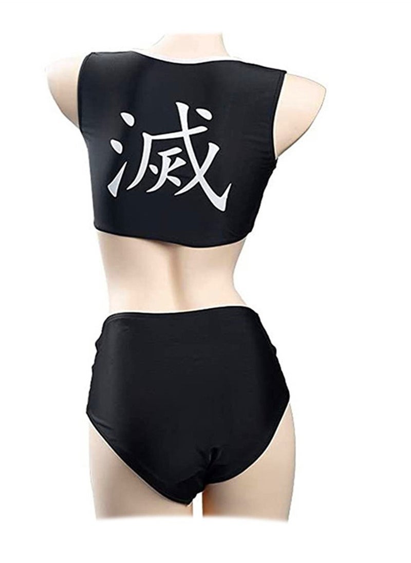 NADANBAO 3pcs animation Demon Slayer swimsuit cover-up sun protection beach vacation swimsuit - Image 4