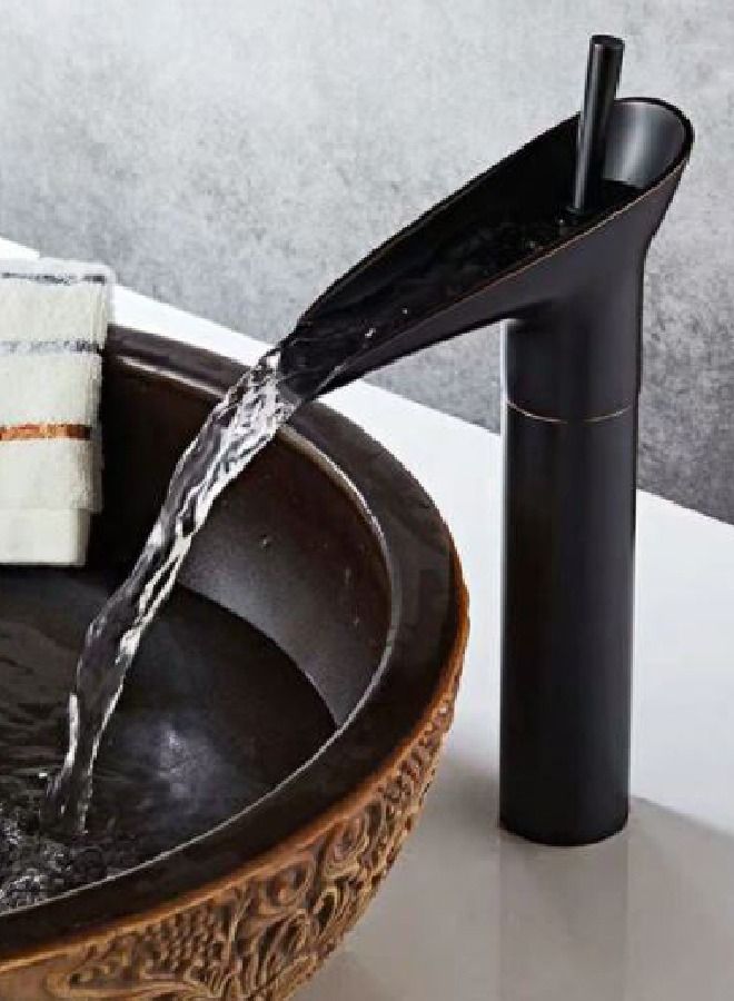 Basin mixer with one handle high black antique - Image 2