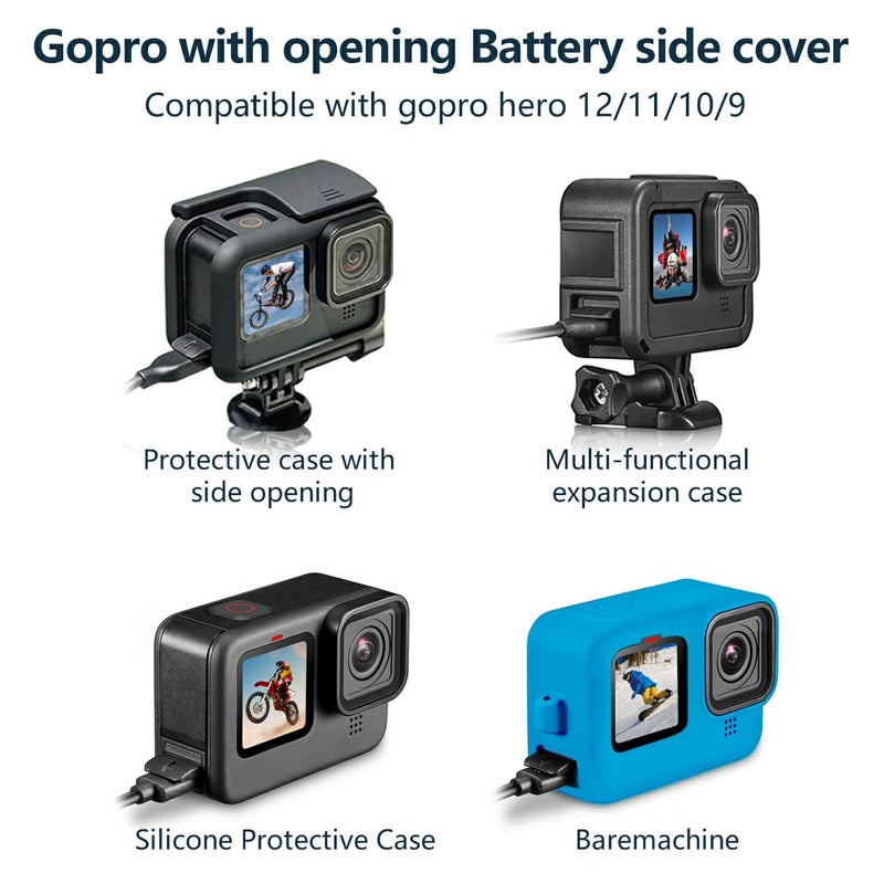 Suptig Protective Case, Silicone Case Compatible for Gopro Hero 12/ Hero 11/ Hero 10/Hero 9 Black (Blue), RSX-428 - Image 4