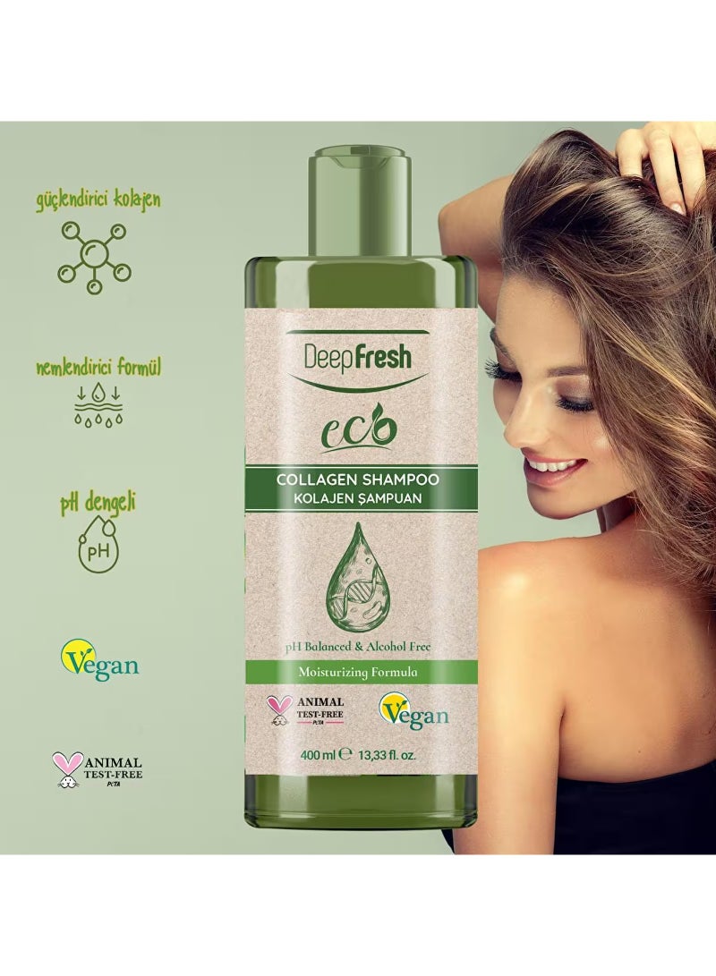 Deep Fresh Two Pieces of Eco  Collagen Shampoo 400 ml - Image 3