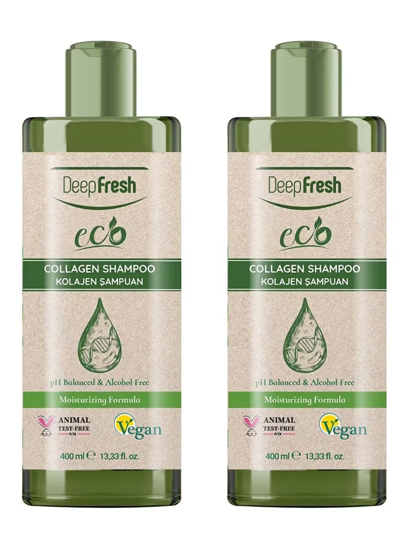 Deep Fresh Two Pieces of Eco  Collagen Shampoo 400 ml - Image 1