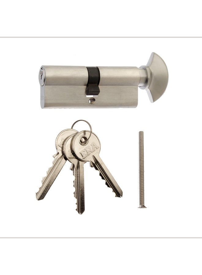 Biella Brass Cylinder Lock Barrel Profile Lock With 3 Keys Lock Anti-Rust Suitable For Wooden Doors, Aluminum Doors (Knob Type, 70Mm) - Image 1