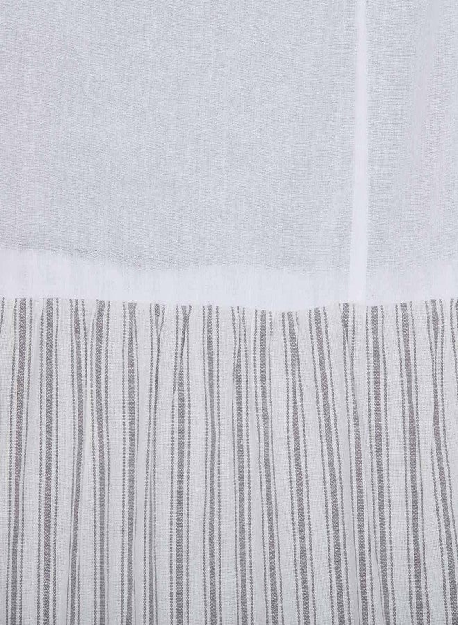 Piper Classics Timeless Ticking Ruffled Twin Bed Skirt, 16" Drop, Soft White and Gray Ticking Stripes, Vintage Farmhouse Style Dust Ruffle … - Image 3