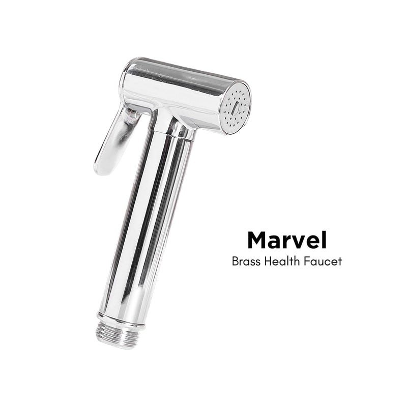 HOMEMATES Brass Handheld Bidet High Pressure Health Faucet Hammer Jet Spray Shower for Bathroom/Western Toilet, Silver Finish Large (Pack of 1pcs) - Image 2