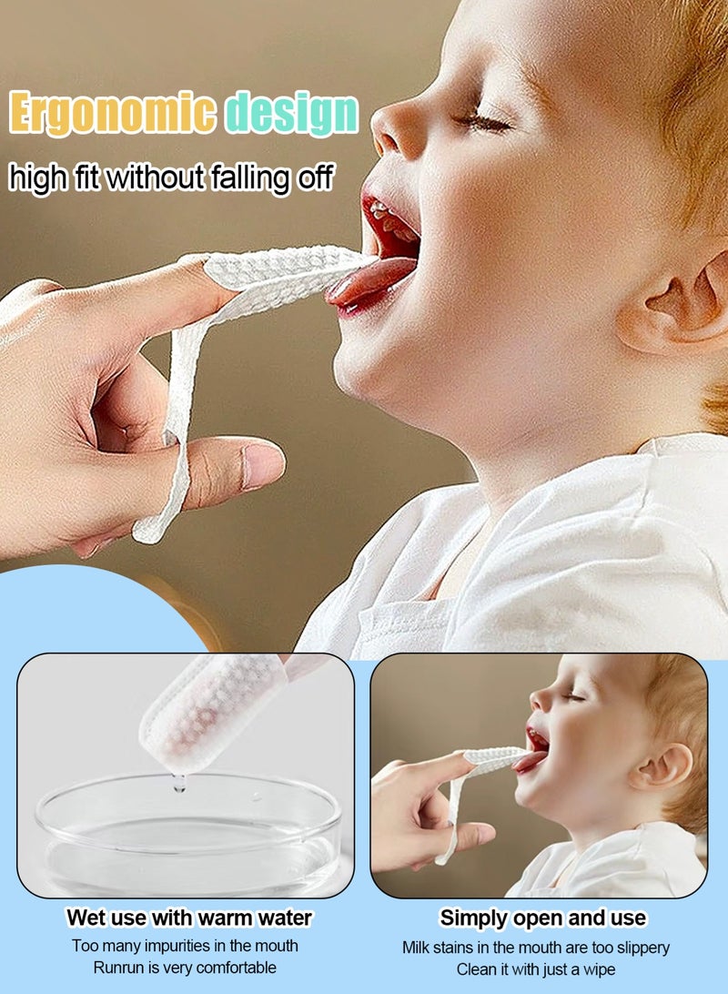 أوربازار ٣٠ قطعة من منظفات لسان الأطفال و٣٢ قطعة من فرش أسنان الأطفال على شكل إصبع، منظف فم الأطفال، منظف لثة حديثي الولادة، عصا تنظيف فم الأطفال للاستخدام مرة واحدة، للعناية بأسنان الأطفال بعمر ٣ سنوات. - Image 4