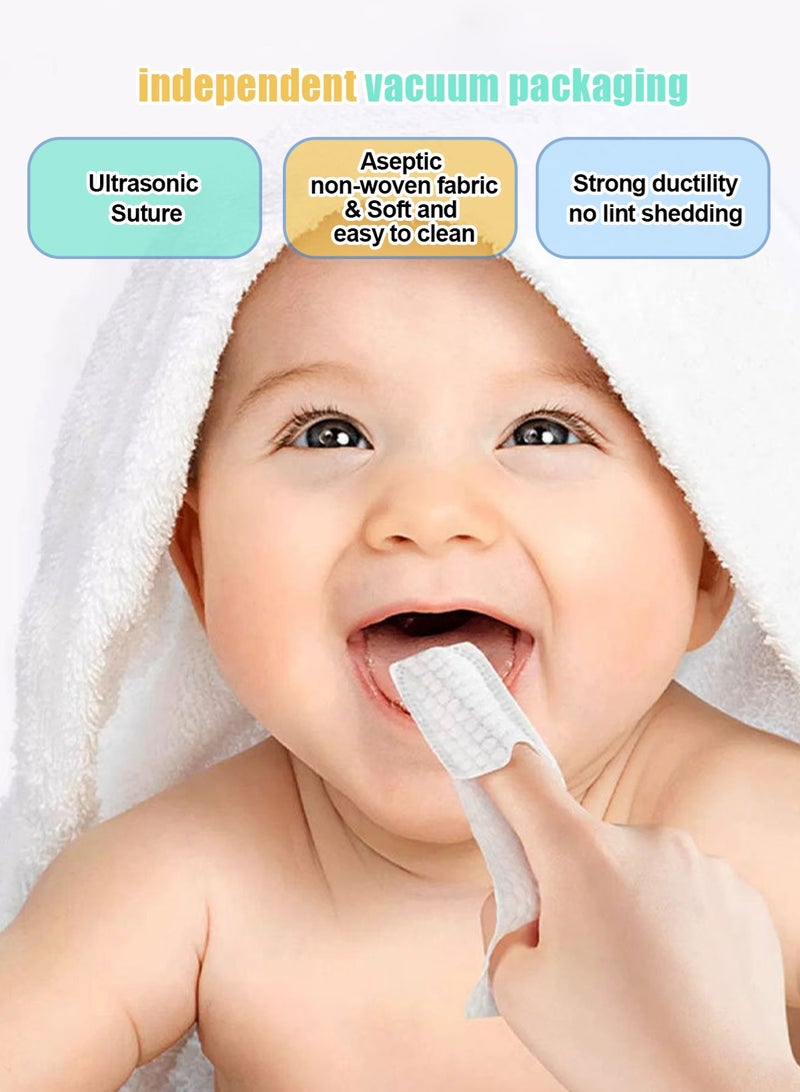 أوربازار ٣٠ قطعة من منظفات لسان الأطفال و٣٢ قطعة من فرش أسنان الأطفال على شكل إصبع، منظف فم الأطفال، منظف لثة حديثي الولادة، عصا تنظيف فم الأطفال للاستخدام مرة واحدة، للعناية بأسنان الأطفال بعمر ٣ سنوات. - Image 3