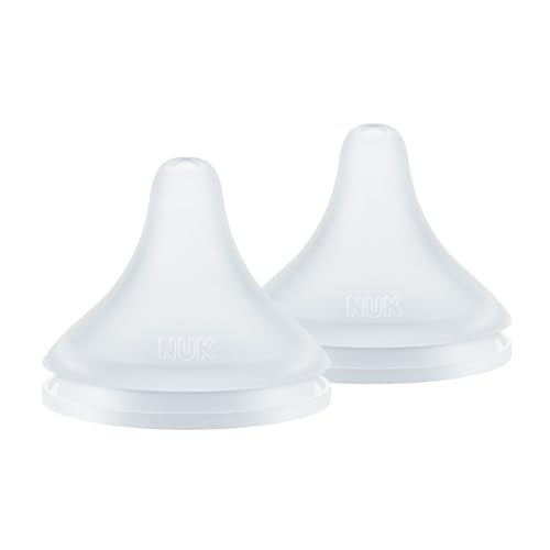 NUK Perfect Match Slow Flow Soft Silicone Nipple with Anti-Colic Vent, 2 Pack, BPA Free - Image 1