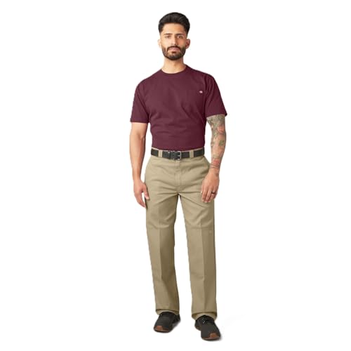 Dickies Men's Loose Fit Double Knee Twill Work Pant, Khaki, 44W x 30L - Image 1