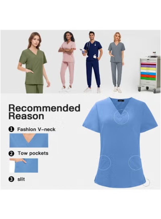 Generic Summer Doctor and Nurse Work Uniform Beauty Hospital Pet Dental Operating Room Washing Clothes Set (Green)  - Image 5