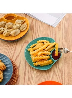 KitchAntique KitchAntique ShellShaped Chips Dip Plates Lightweight Divided Wheat Straw Dish Dishwasher Microwave Safe Serving Tray for Snacks Appetizers Ideal for Parties Family Gatherings Yellow  - Image 4