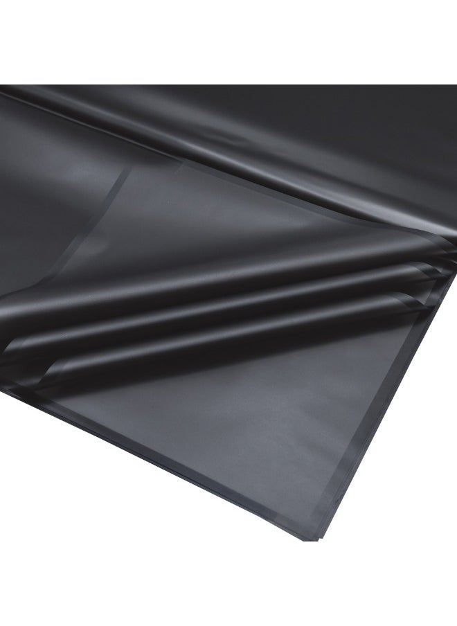 Gulf Flowers - Black Color Stripe Wrapping Film – 53 Micron, 20pcs, 58cm x 58cm, Black - Image 1