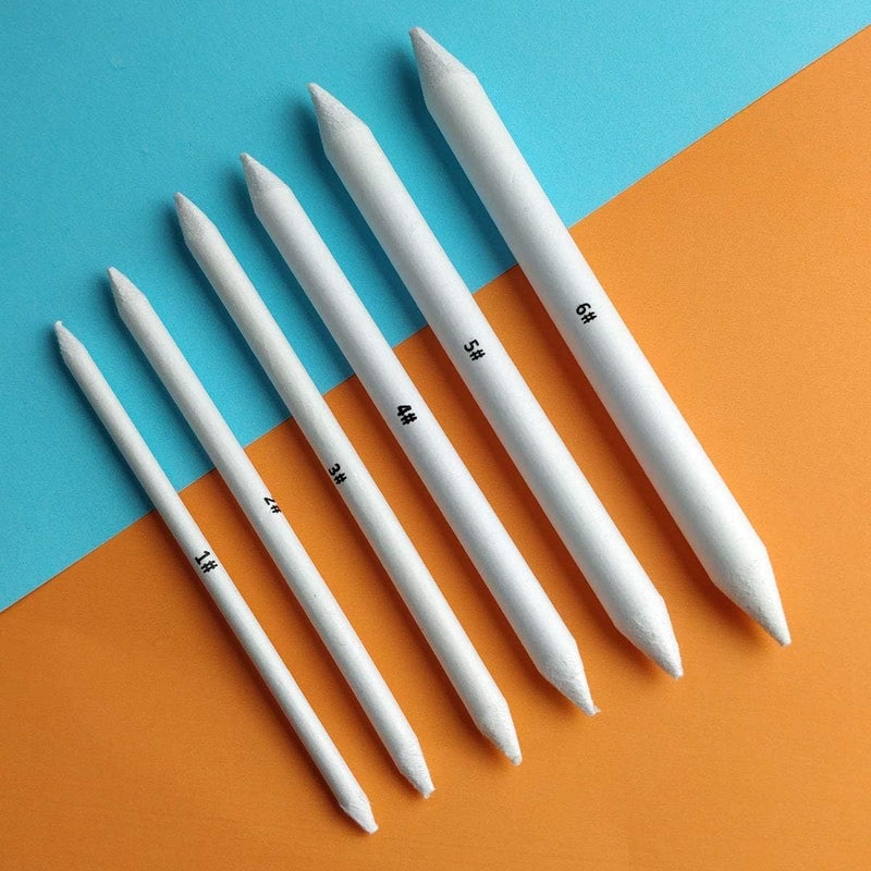 Qatalitic Qatalitic 6 pcs Blending Stumps Tortillions Paper Art Blenders Charcoal Sketch Drawing Tools for Students Artists and Professionals 
