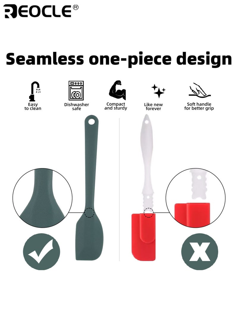 REOCLE 6PCS Silicone Spatula Set with Food Grade Material and Heat Resistant Design Cooking Utensils with Ergonomic Grip for Nonstick Cookware Use - Image 5