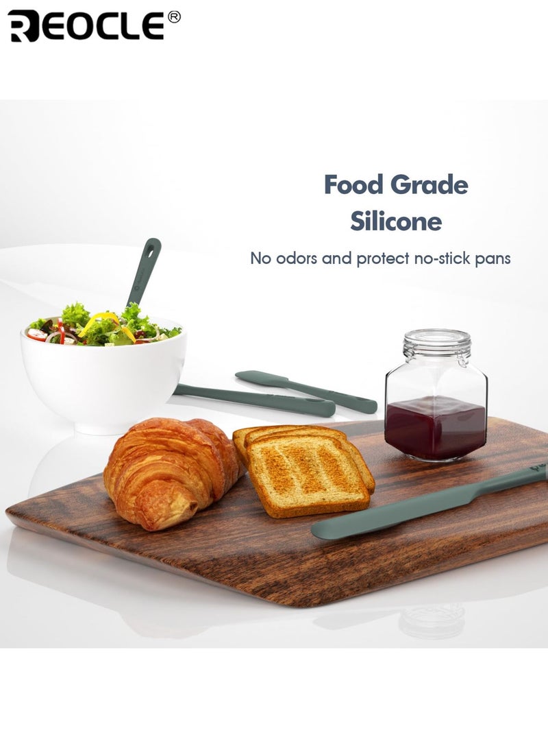 REOCLE 6PCS Silicone Spatula Set with Food Grade Material and Heat Resistant Design Cooking Utensils with Ergonomic Grip for Nonstick Cookware Use - Image 3