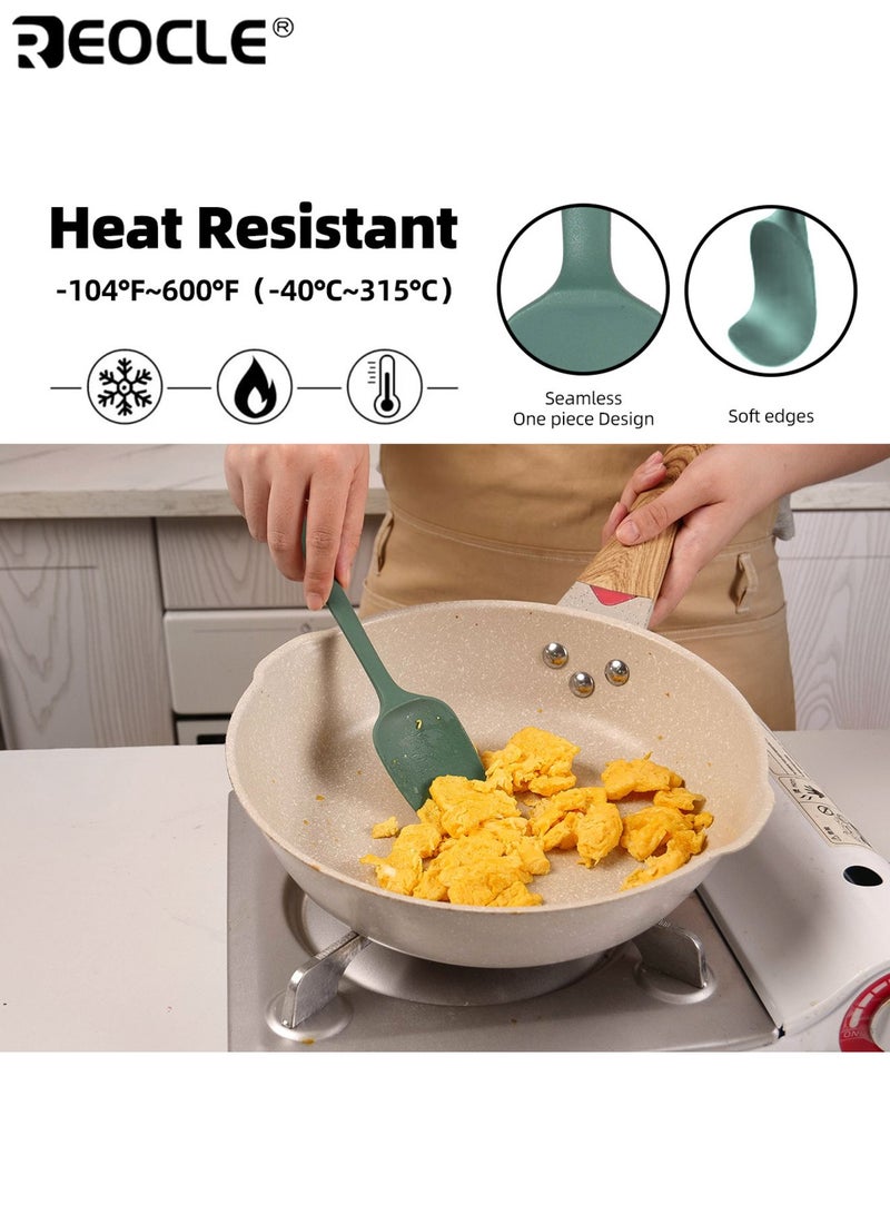 REOCLE 6PCS Silicone Spatula Set with Food Grade Material and Heat Resistant Design Cooking Utensils with Ergonomic Grip for Nonstick Cookware Use - Image 4