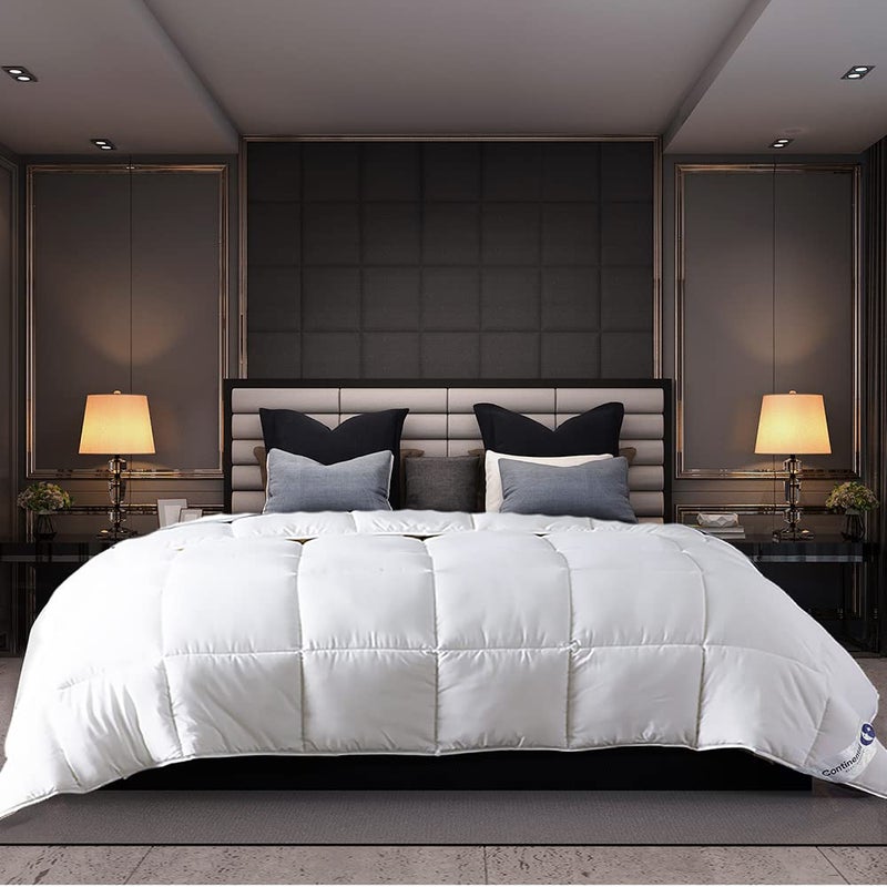 Serenity 700 Fill Power White Goose Down European Comforter  Fluffy King Size Duvet Blanket Bedding  Made in The USA  King 102 x 86 Inches All Year Weight King