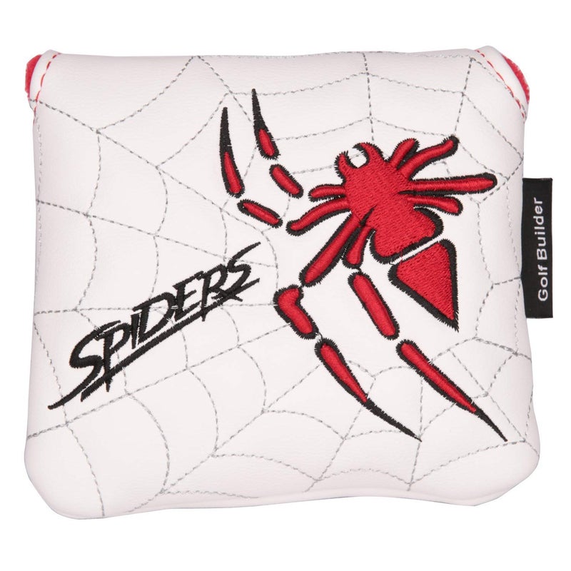Golf Builder Spider Embroidery Golf Club Square Mallet Cover Spider Mallet Cover (White) - Image 1