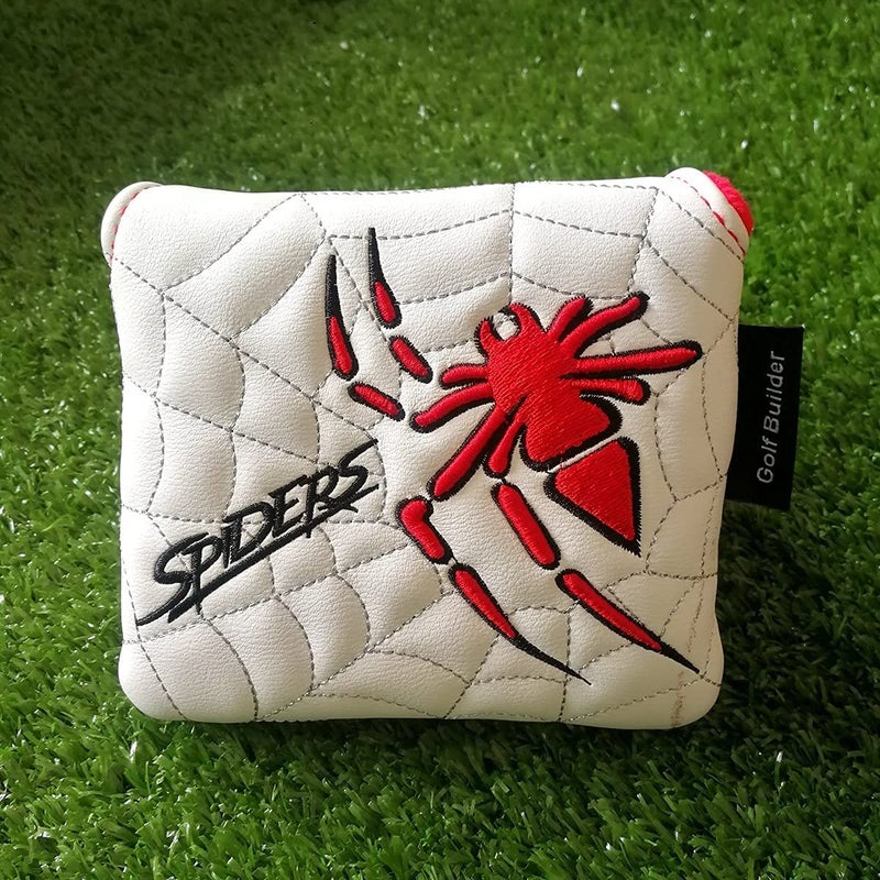 Golf Builder Spider Embroidery Golf Club Square Mallet Cover Spider Mallet Cover (White) - Image 5