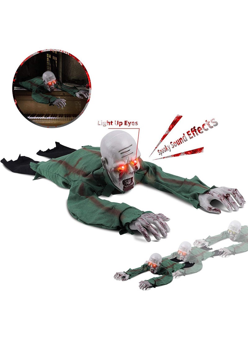 Zombie Decoration Voice-Activated Electric Sounding and Luminous Ghost Crawler Suitable for Secret Room Decoration Haunted House Horror and Scary Pendant Halloween - Image 1