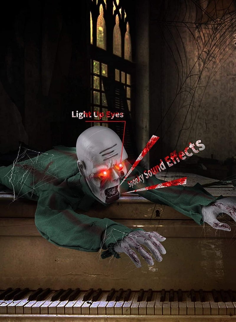 Zombie Decoration Voice-Activated Electric Sounding and Luminous Ghost Crawler Suitable for Secret Room Decoration Haunted House Horror and Scary Pendant Halloween - Image 5