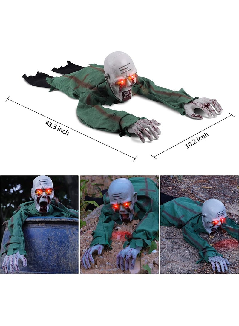 Zombie Decoration Voice-Activated Electric Sounding and Luminous Ghost Crawler Suitable for Secret Room Decoration Haunted House Horror and Scary Pendant Halloween - Image 3