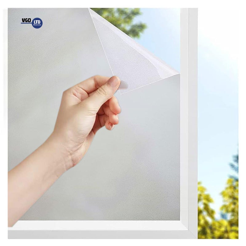 vgoltd Frosted Window Film Self Adhesive Vinyl Privacy Film Opaque Stickers Vinyl Covering for Glass Windows Bathroom Home  Office Doors 30cm x 5m