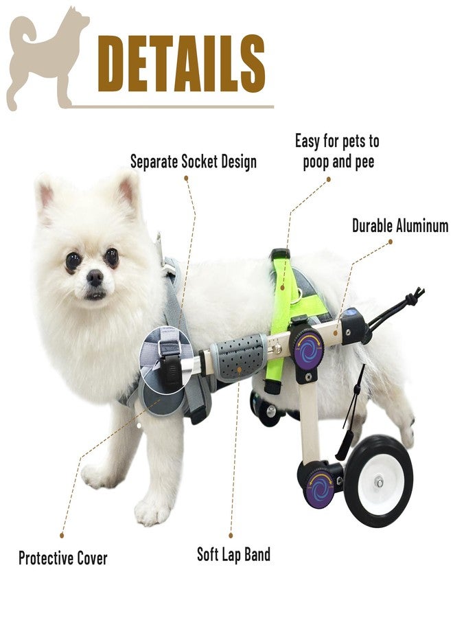 LetPetRun Adjustable Dog Wheelchair for Back Legs Mobility Support Lightweight Pet Wheelchair for Disabled Hind Legs Walking Stable Dog Cart for Pets, XX-Small White - Image 5