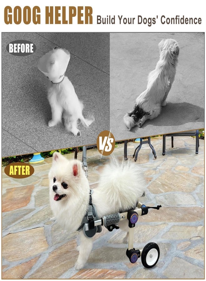LetPetRun Adjustable Dog Wheelchair for Back Legs Mobility Support Lightweight Pet Wheelchair for Disabled Hind Legs Walking Stable Dog Cart for Pets, XX-Small White - Image 2