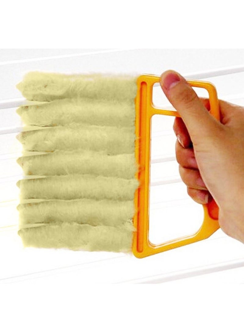 أداة تنظيف الستائر والنوافذ 7 أصابع قابلة للغسل – فرشاة غبار مزدوجة لتنظيف الستائر والمراوح وفتحات المكيف والكيبورد – أداة تنظيف منزلية متعددة الاستخدام - Image 3