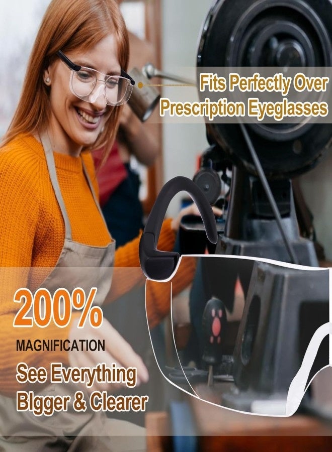 1-Pack 200% Magnifying Glasses for Close Work Hands-Free Ideal for Crafts Sewing and Reading - Image 2
