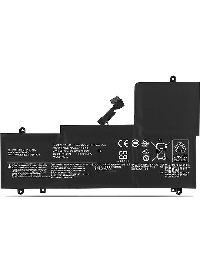 ZTHY 53Wh L15M4Pc2 L15L4Pc2 Laptop Replacement Battery For Lenovo Ideapad Yoga 710-14Ikb 710-14Isk 710-15Ikb 710-15Isk Series 5B10K90778 5B10K90802 7.64V 6960Mah 4 Cell - Image 1