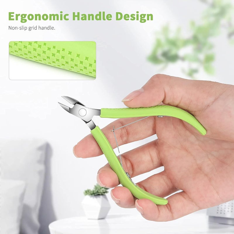 FVION Modern Green Cuticle Trimmer - 9mm Stainless Steel Cuticle Nippers - Image 3