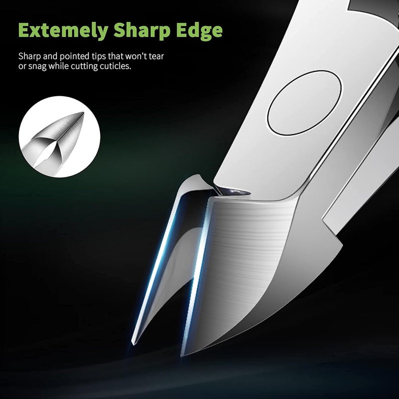 FVION Modern Green Cuticle Trimmer - 9mm Stainless Steel Cuticle Nippers - Image 5
