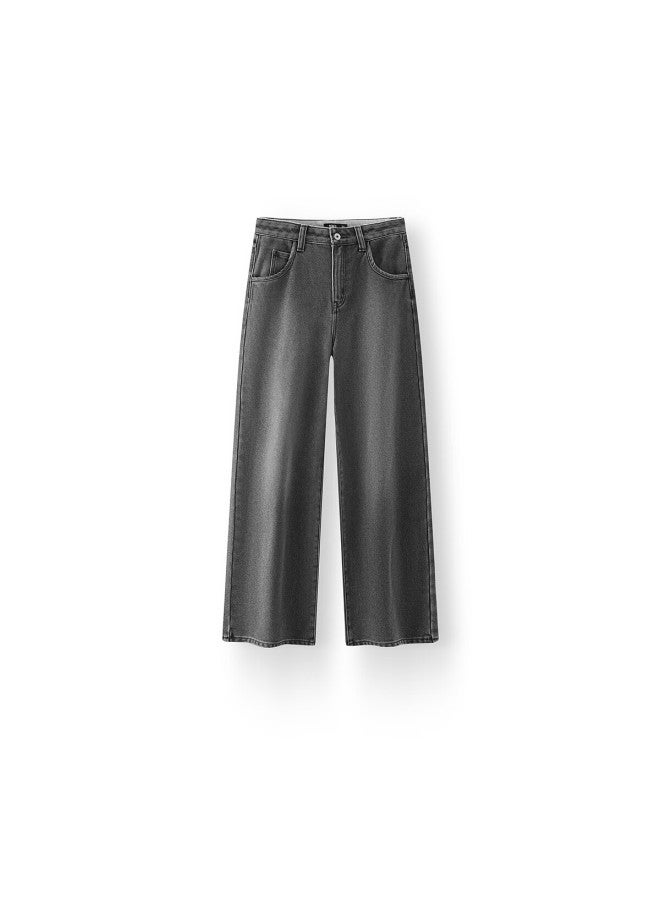Semir Women's Denim Wide-leg Pants With Brushed Fabric, Hong Kong Style, Winter , Leg-lengthening Floor-length Trousers, Trendy On Instagram, 109725124002 - Image 3