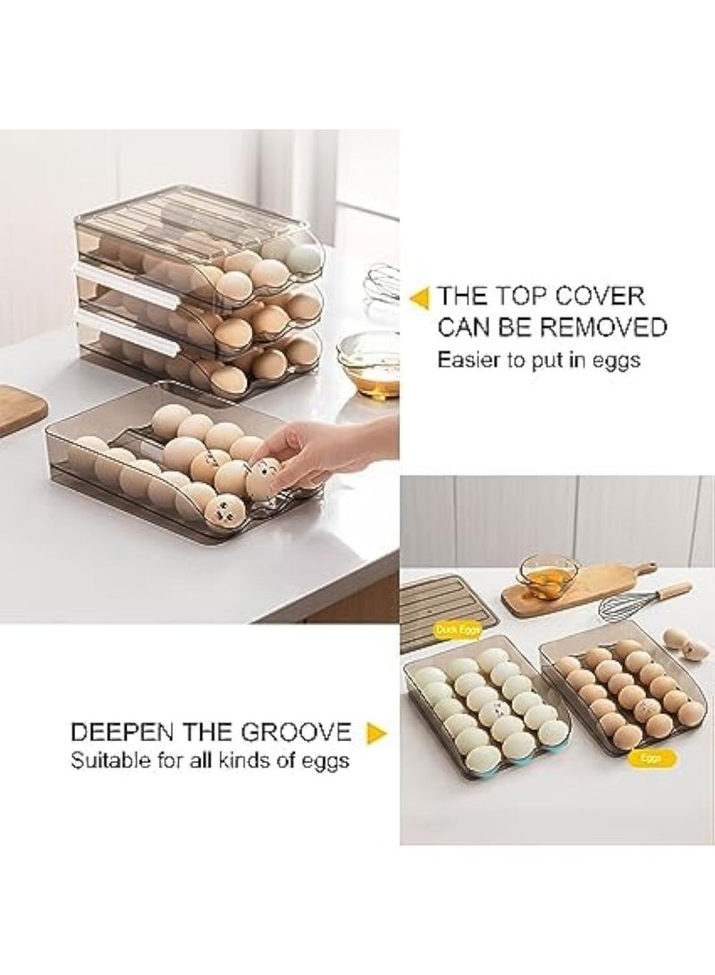 كازادورا صندوق تخزين البيض الأوتوماتيكي الكبير من كازادورا لتنظيم الثلاجة، لون بني شفاف، تصميم موفر للمساحة، يسع 18 بيضة، آلية تدحرج تلقائية لسهولة الوصول، مصنوع من بلاستيك عالي الجودة آمن للطعام، صندوق بيض شفاف لتوضيح الكمية بسرعة، قاعدة ثابتة مقاومة للانزلاق، وزن خفيف 0.58 كجم، أبعاد 30×35×7 سم، مثالي لتنظيم المطبخ والثلاجات المنزلية والمطاعم والمقاهي، تصميم عصري أنيق يناسب جميع الثلاجات، يحافظ على البيض طازجًا ومنظمًا دائمًا - Image 4