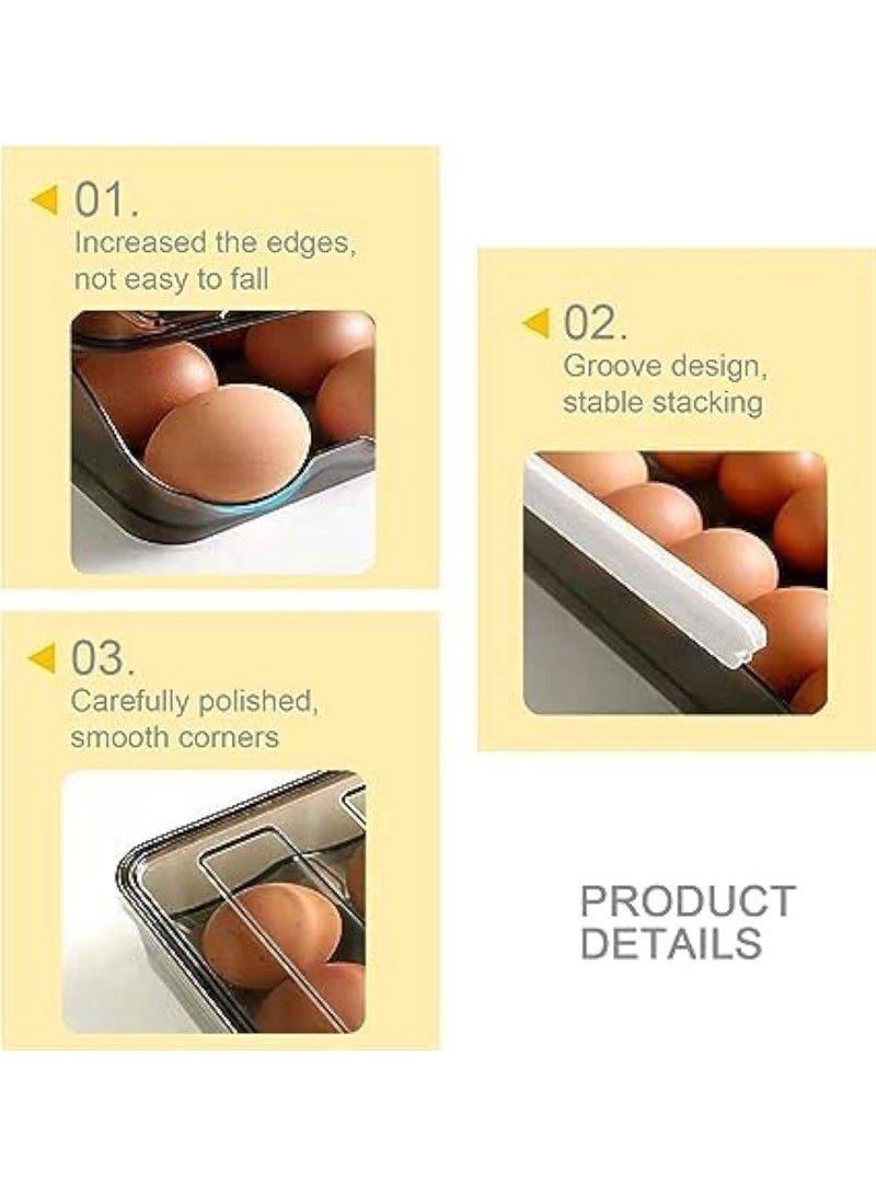 كازادورا صندوق تخزين البيض الأوتوماتيكي الكبير من كازادورا لتنظيم الثلاجة، لون بني شفاف، تصميم موفر للمساحة، يسع 18 بيضة، آلية تدحرج تلقائية لسهولة الوصول، مصنوع من بلاستيك عالي الجودة آمن للطعام، صندوق بيض شفاف لتوضيح الكمية بسرعة، قاعدة ثابتة مقاومة للانزلاق، وزن خفيف 0.58 كجم، أبعاد 30×35×7 سم، مثالي لتنظيم المطبخ والثلاجات المنزلية والمطاعم والمقاهي، تصميم عصري أنيق يناسب جميع الثلاجات، يحافظ على البيض طازجًا ومنظمًا دائمًا - Image 2