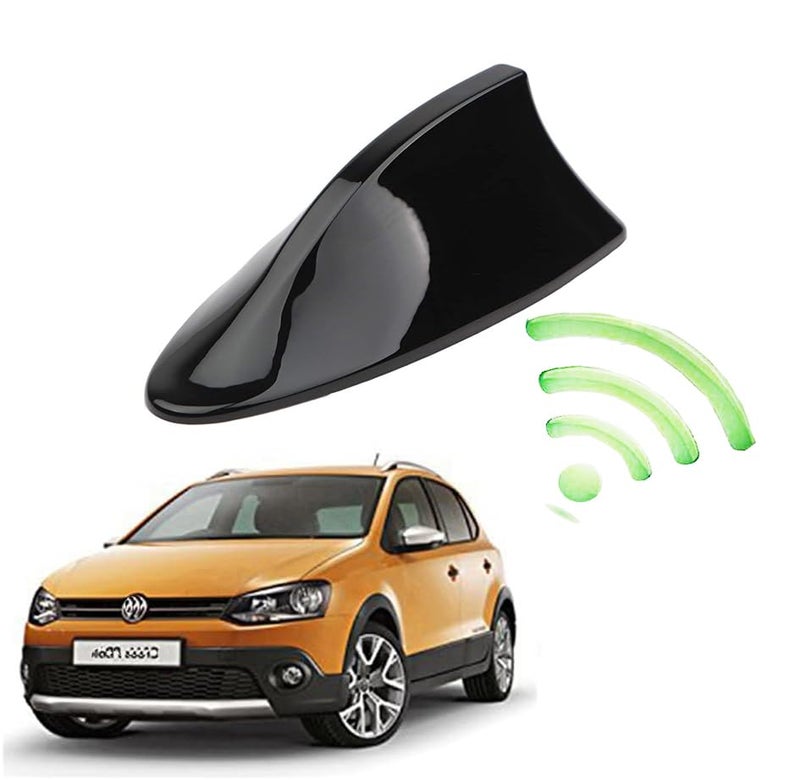 Shark Fin Car Roof Antenna, Car Roof Antenna for FM/AM Radio Transmitter, Car Antenna Accessories - Radio Signal Aerial - Black - KaberTrade